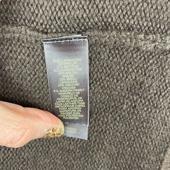 EUC Liz Claiborne Womens Brown Zip Sweater Jacket Size Petite M - Picture 7 of 7